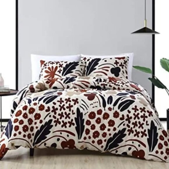 Marimekko Suvi Duvet Cover Pillow Shams King Size Floral Finnish Midcentury MCM - Picture 11 of 11